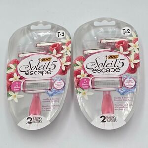 BIC Soleil Escape Women's Two Disposable Razors With 5 Blades Vanilla & Berries